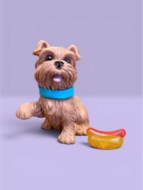 Mattel Barbie Posh Pets Mother Yorkie Dog with Hot Dog Accessory.